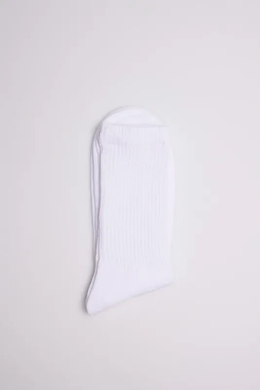 Calzini sportivi con polsino comfort bianco