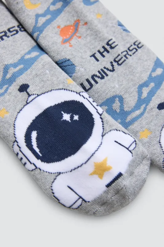 Confezione da 3 calzini termici per bambini senza polsini Universe