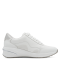 Sneakers bianche in vera pelle con zeppa