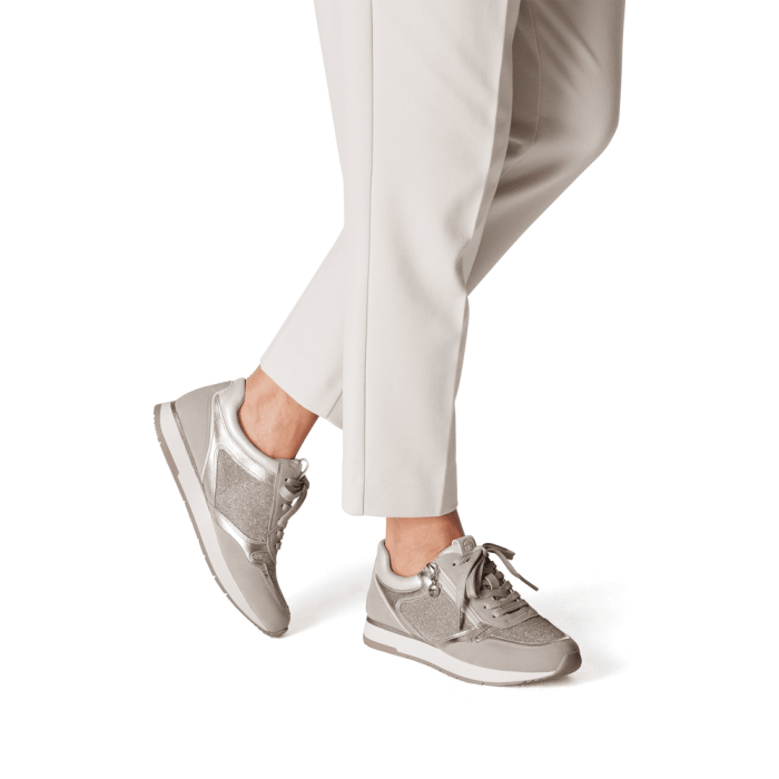 Sneakers Eleganti Ivory Comb con Zip