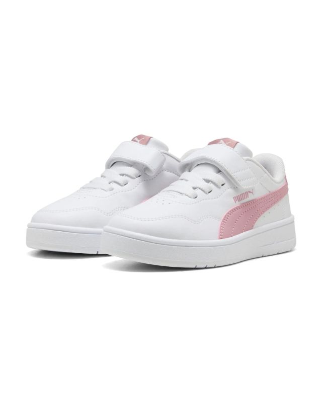 Sneakers da bambine Court Lally Bianco Rosa