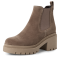 Stivaletti beige in pelle camoscio con tacco