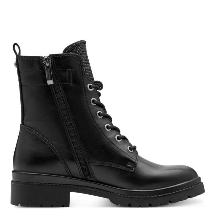 Stivaletti neri in pelle vegan con tacco 4,5 cm