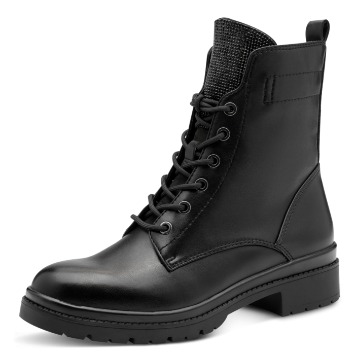 Stivaletti neri in pelle vegan con tacco 4,5 cm