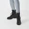 Stivaletti neri in pelle vegan con tacco 4,5 cm