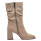 Stivaletti taupe tortora con tacco 7,5 cm