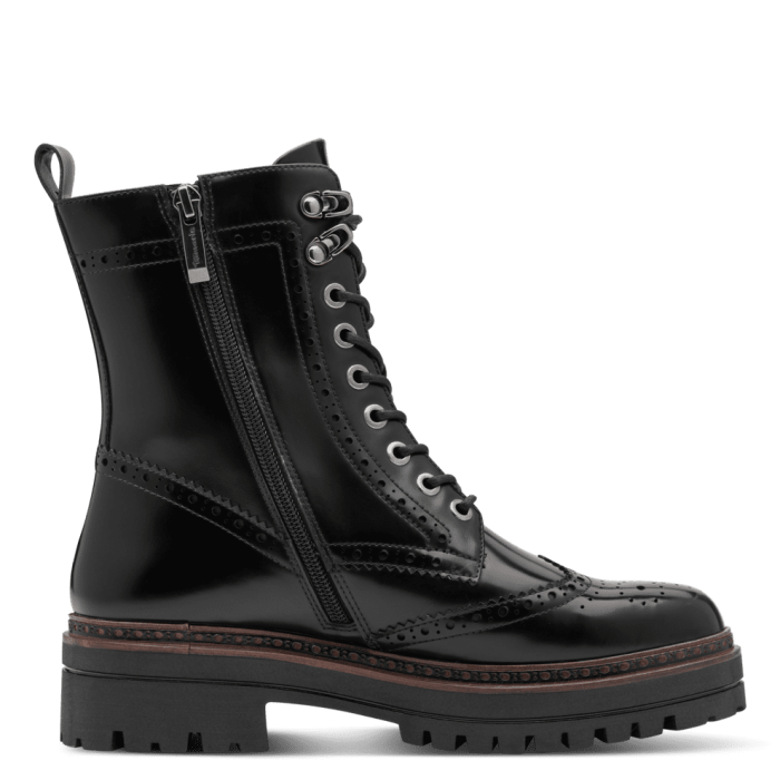 Tamaris Lace Boot Donna con Plantare TouchIt e Doppie Fibbie