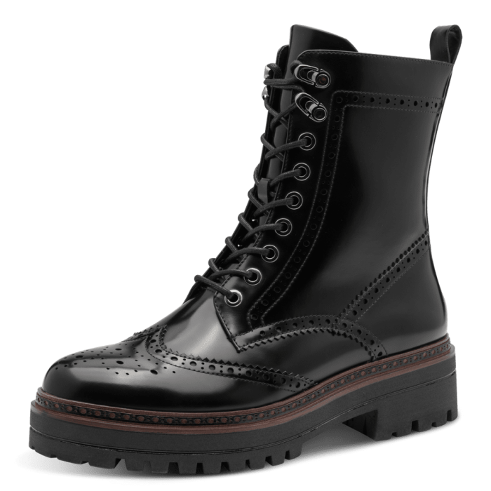 Tamaris Lace Boot Donna con Plantare TouchIt e Doppie Fibbie